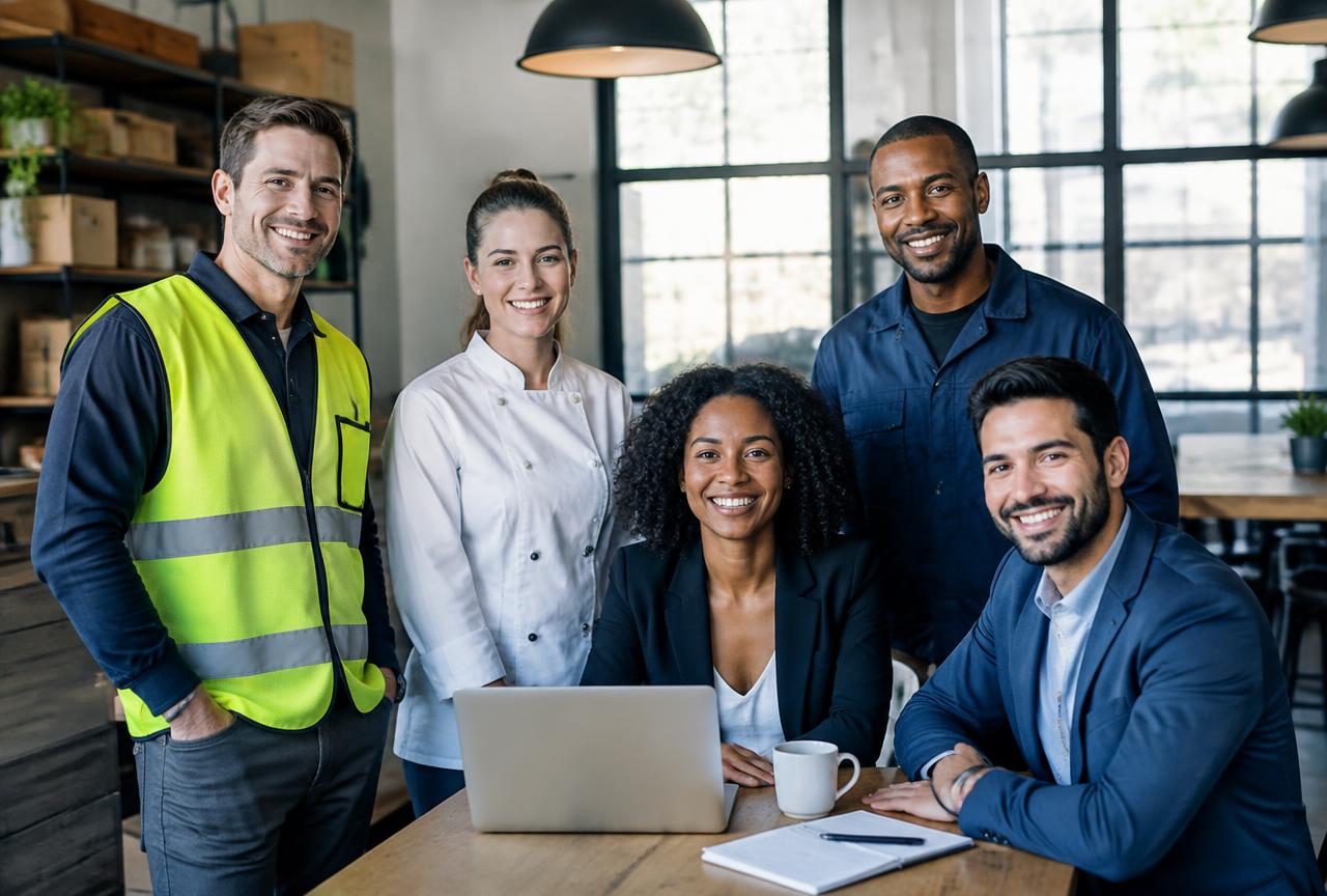 Diverse team of professionals in a workplace